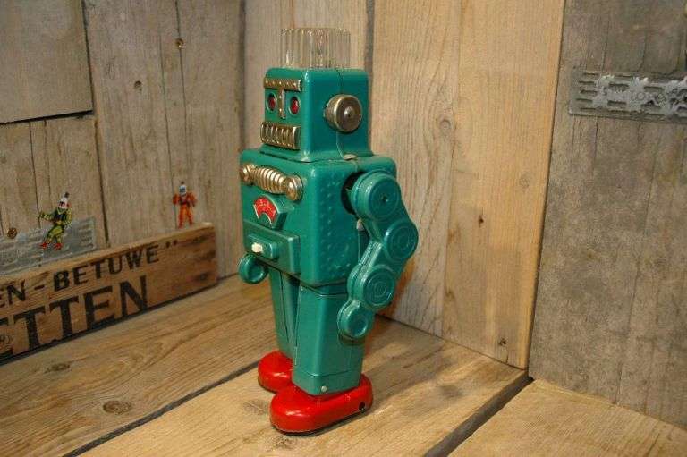 Yonezawa Smoking Robot Green Variation Vintage Spacetoys