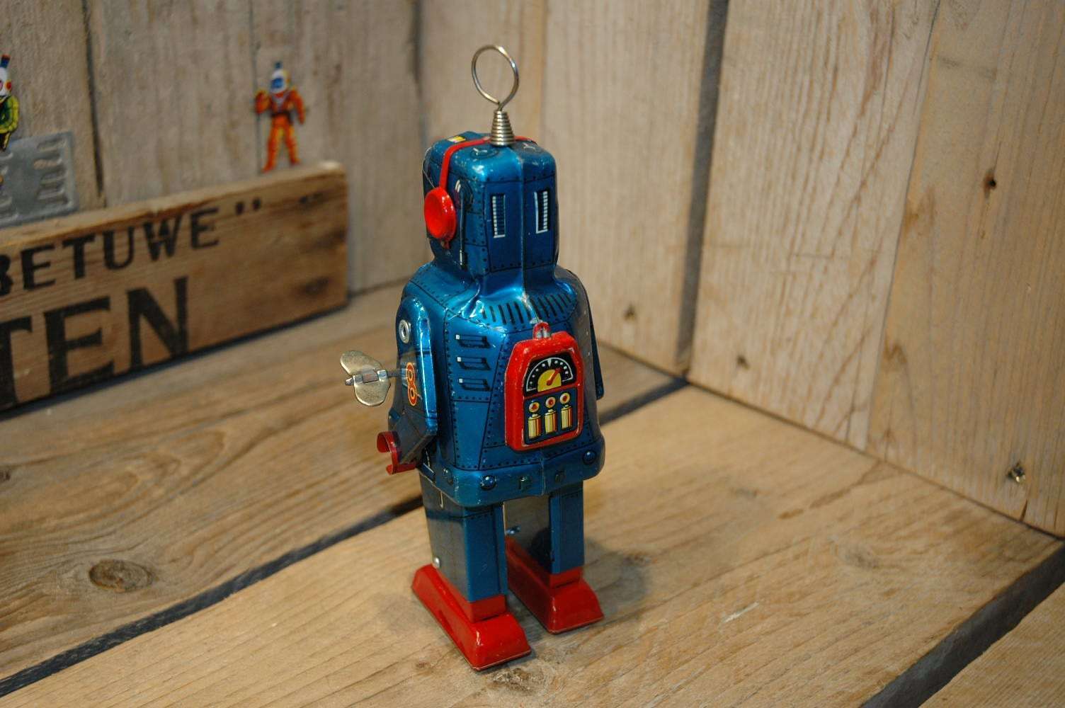 Yoshiya - Sparky Robot Blue Piston Variation - Vintage Spacetoys