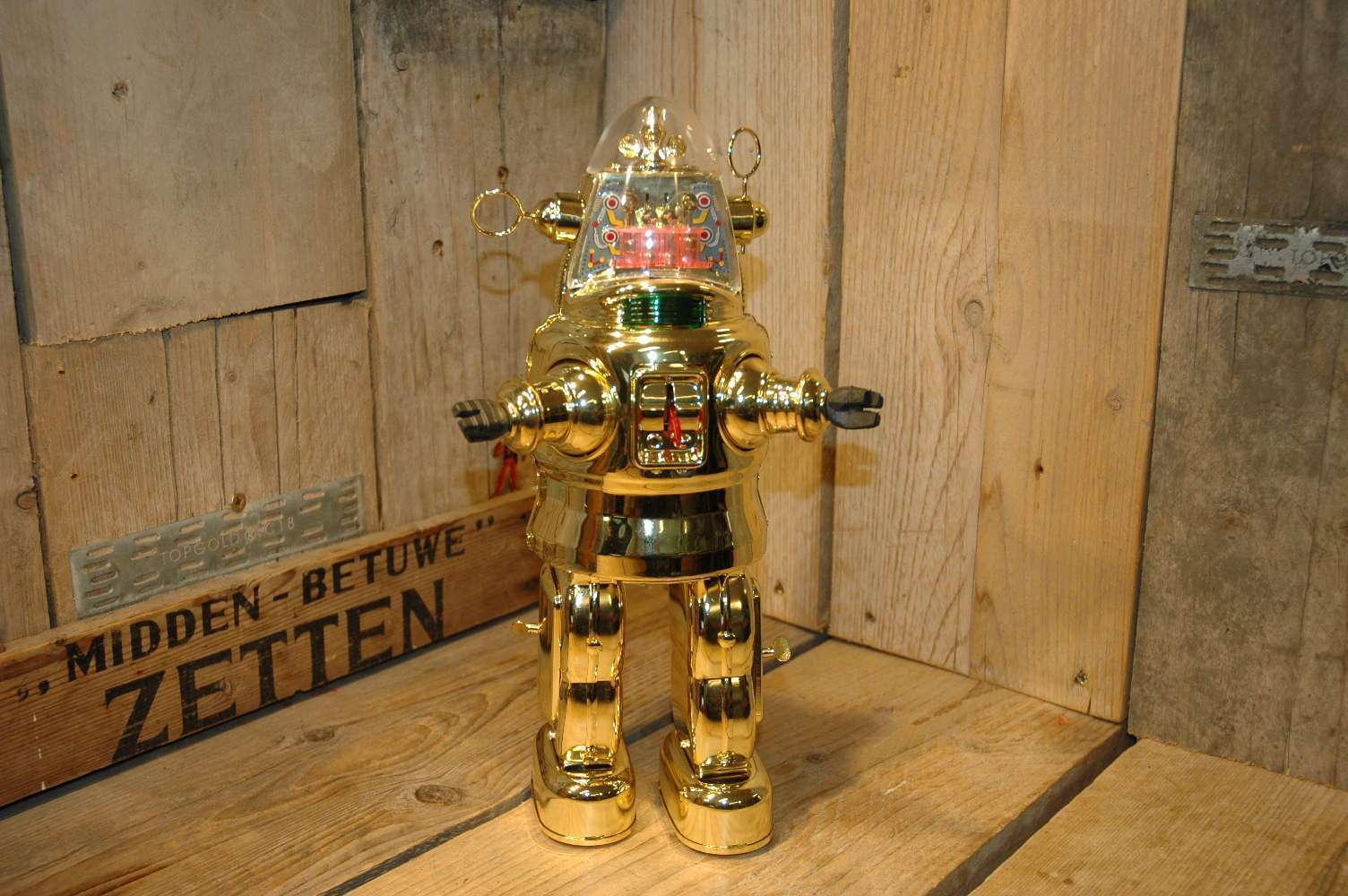 Osaka Tin Toy Institute ( OTTI ) - Mechanized Robby Robot Color Samples / Prototype / Plated Gold