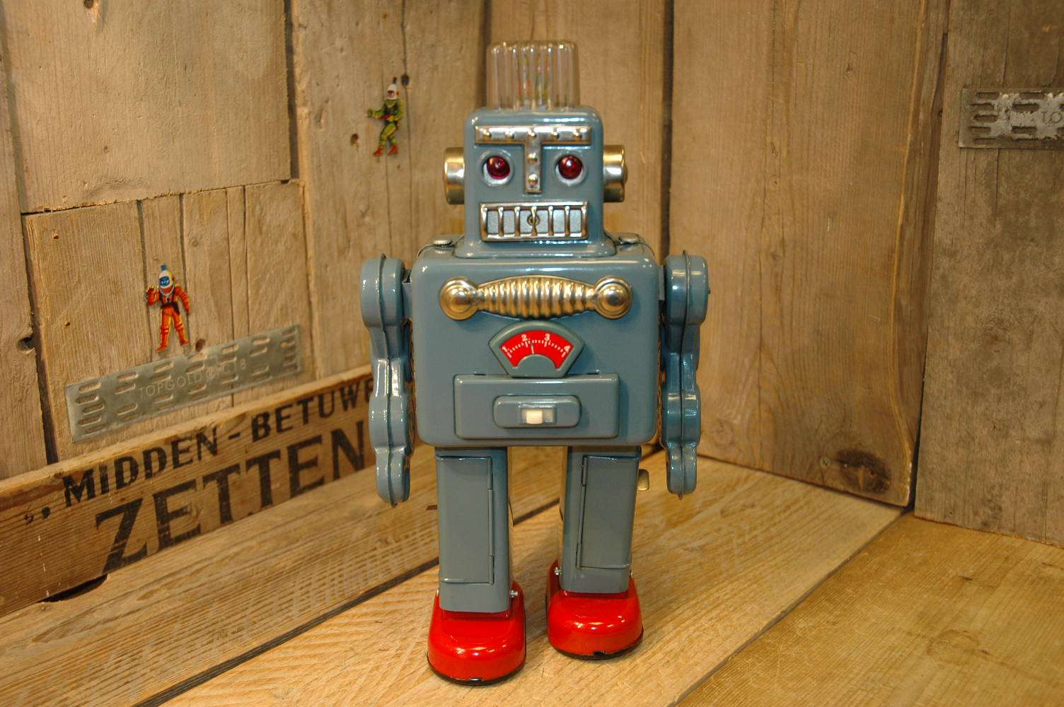 Yonezawa - Smoking Robot Blue Variation - Vintage Spacetoys