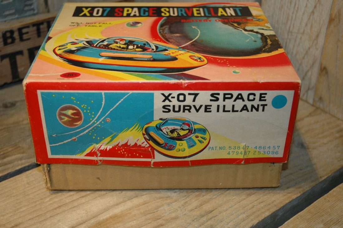 Rare 1960 MASUDAYA U.S.A. NASA GEMINI X-5 Spaceship Space Tin Toy Japan in Box
